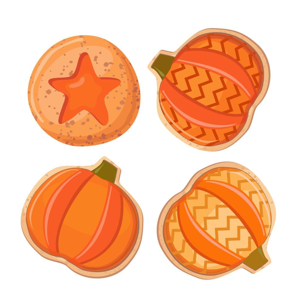 Pumpkin cookies. Vector illustration