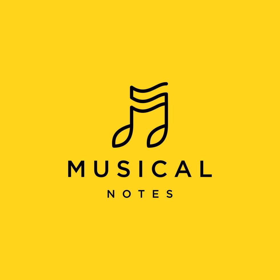 Musical note logo design vector template