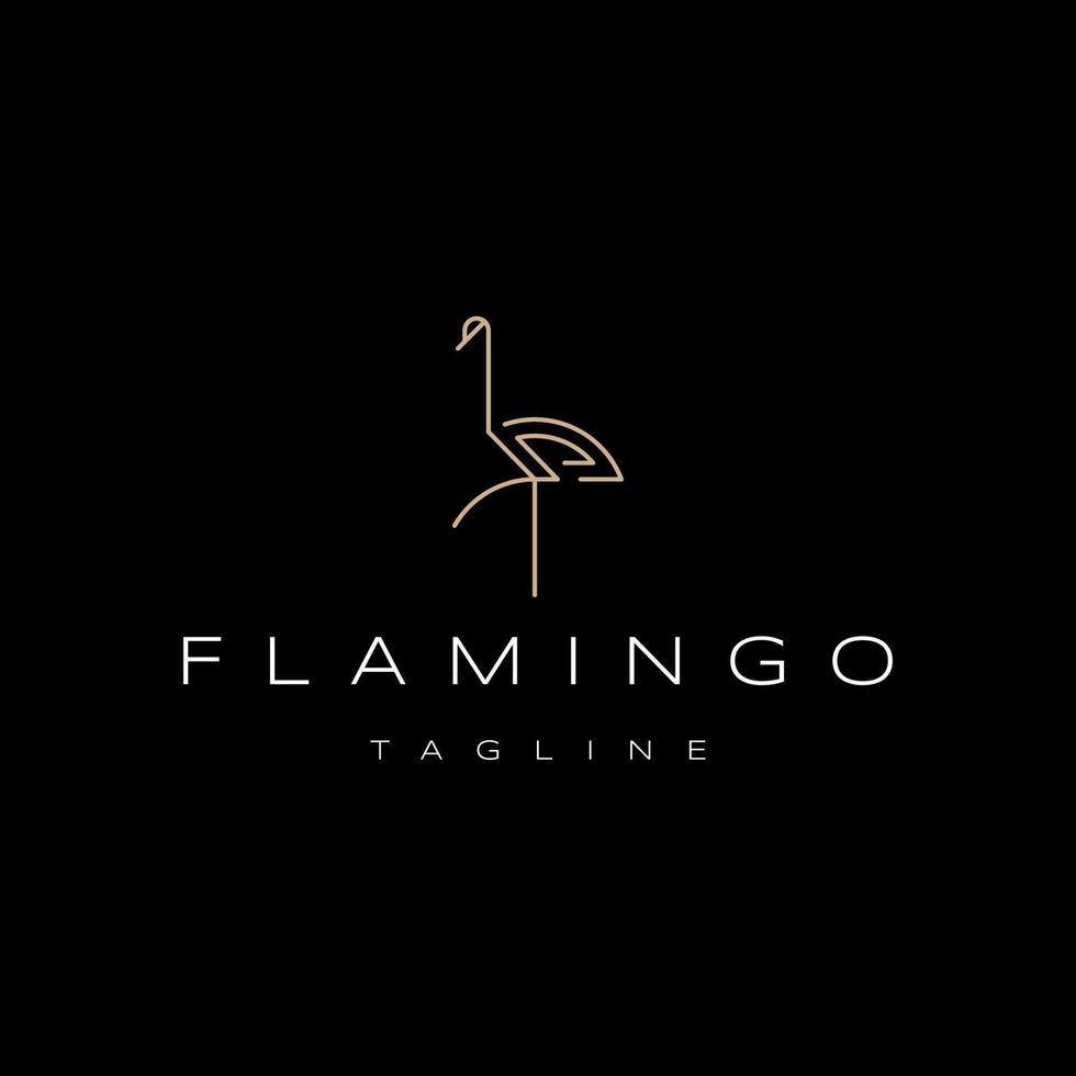 Abstract luxury flamingo logo design template vector