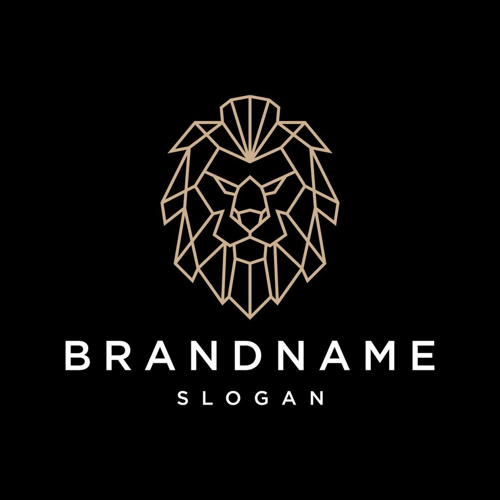 Lion line style logo design vector template