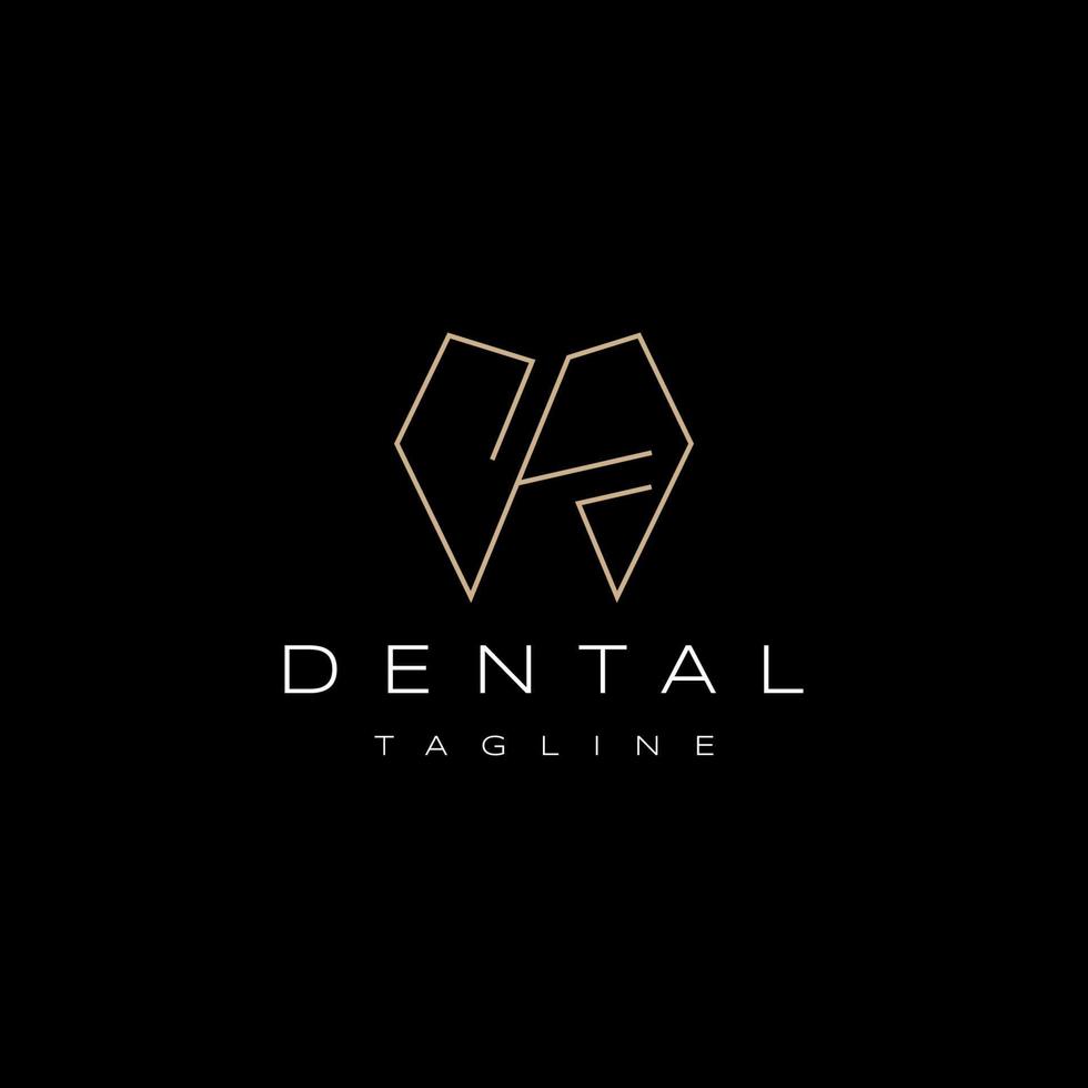 Dental Logo, Luxury Elegant with simple line art, monoline, outline style vector