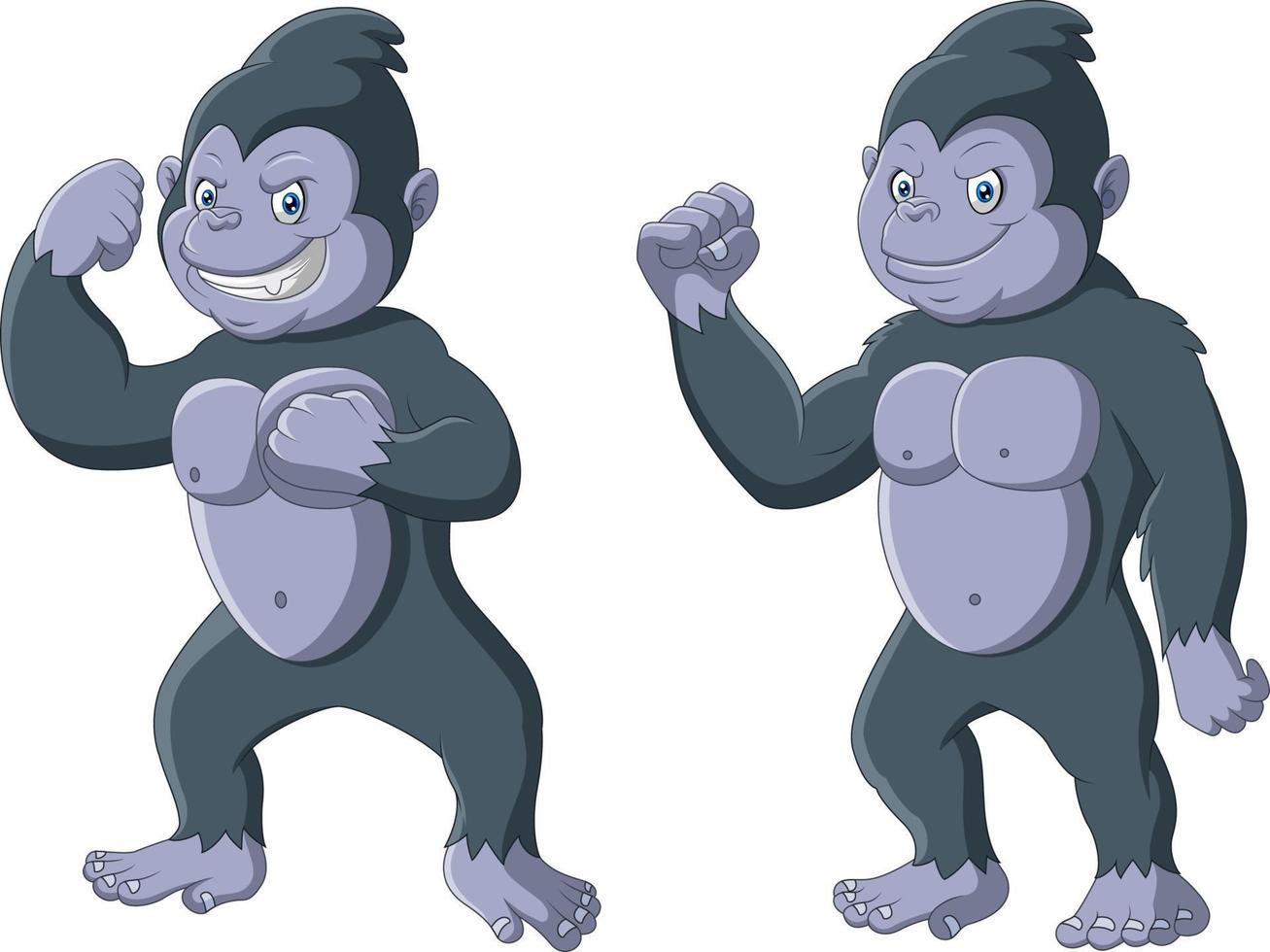 Cartoon funny  gorilla standing pose vector