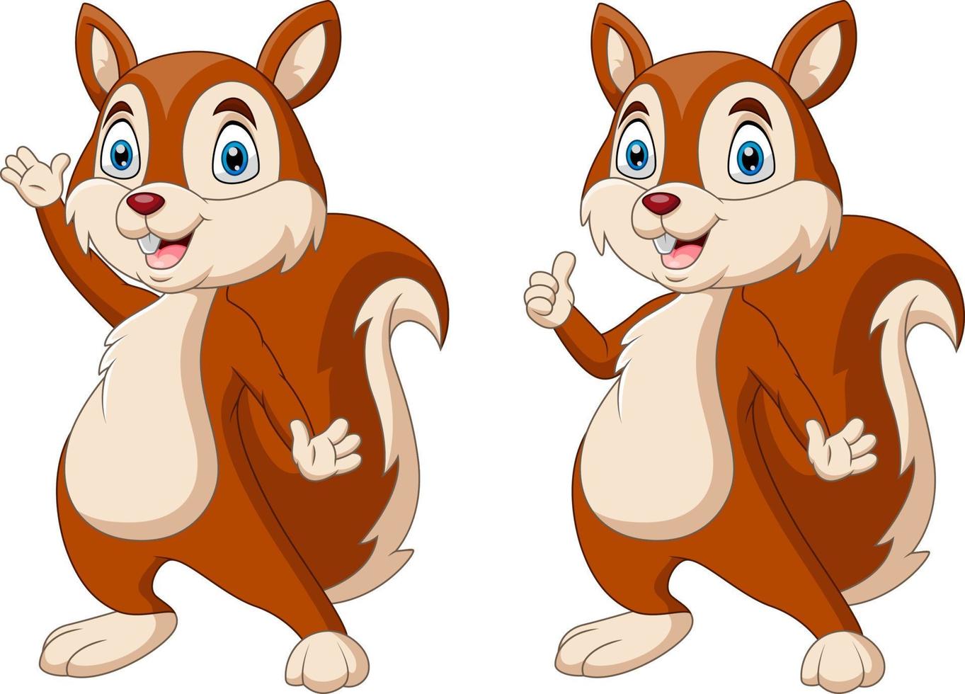Cartoon funny squirrel waving hand vector