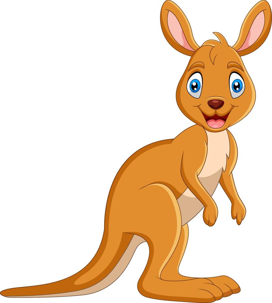Cartoon funny Kangaroo is smiling vector