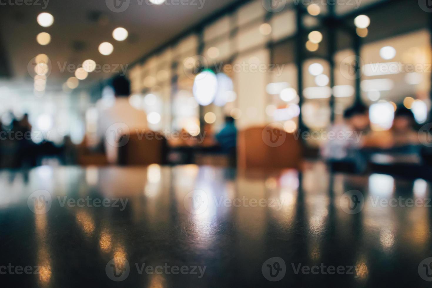 Restaurant cafe or coffee shop interior with people abstract defocused blur background photo