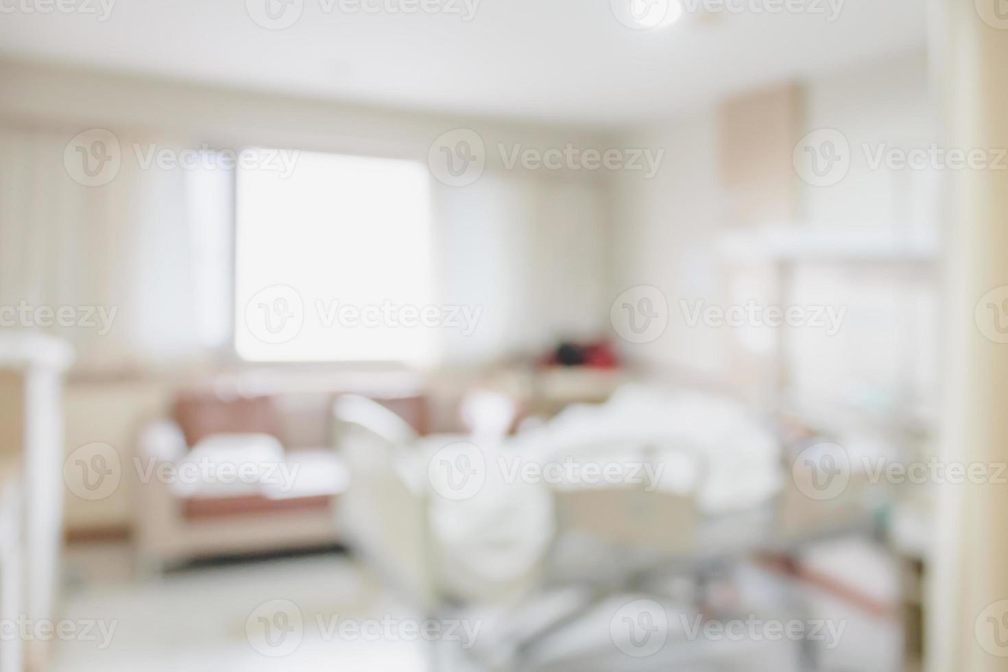 Abstract hospital room interior with bed blur background photo