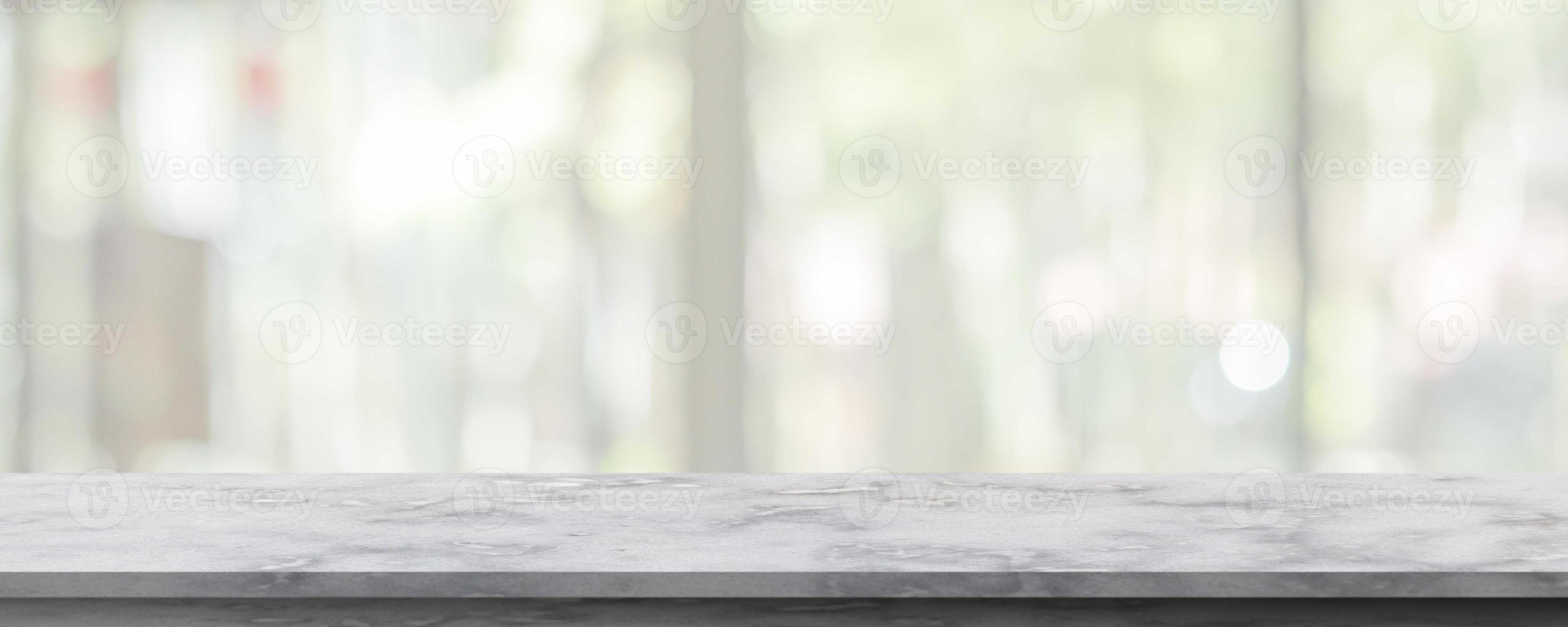 marble table top with blurred kitchen cafe restaurant interior