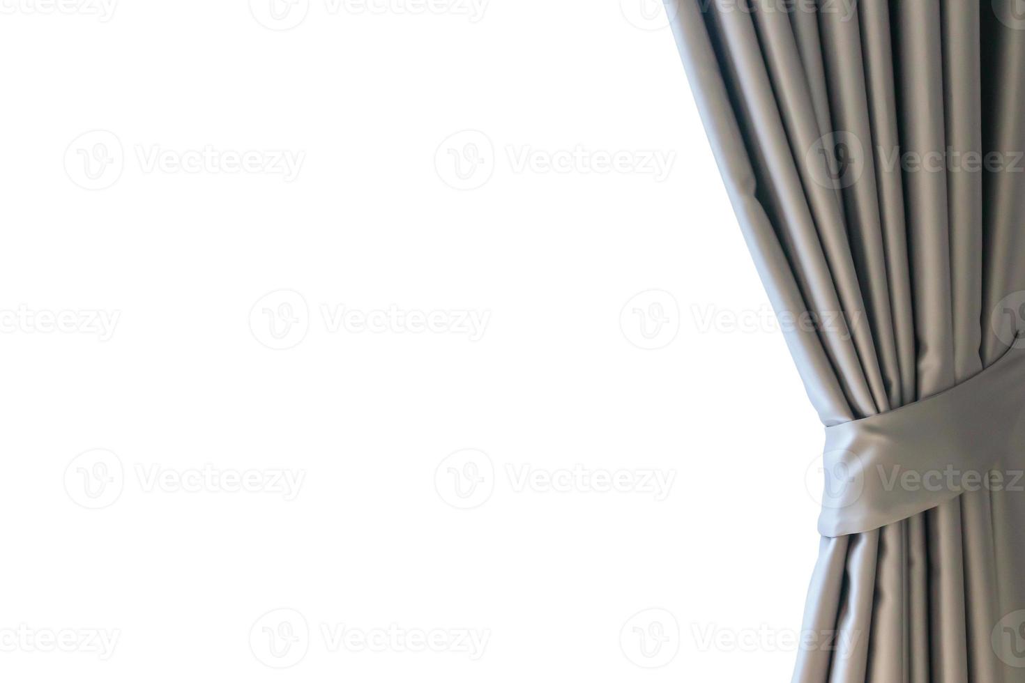 Gray Curtain window isolated on white background photo