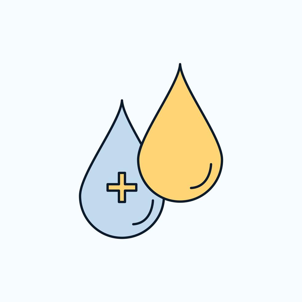 blood. drop. liquid. Plus. Minus Flat Icon. green and Yellow sign and symbols for website and Mobile appliation. vector illustration