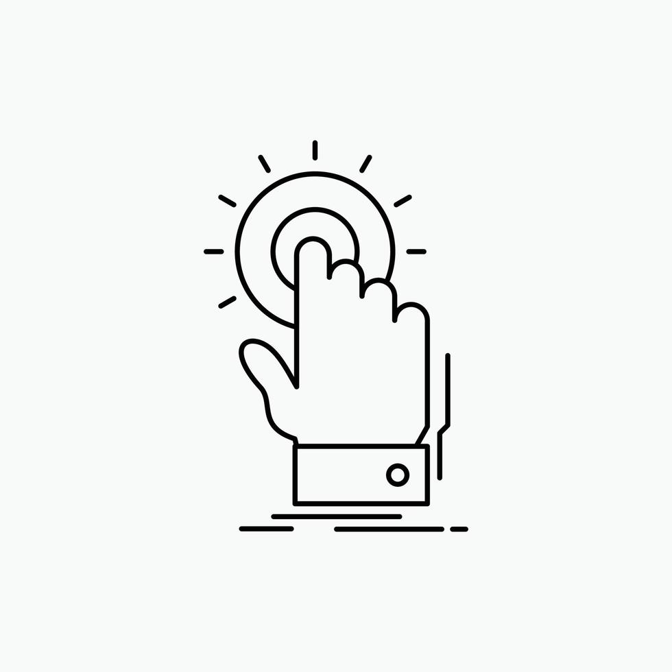touch. click. hand. on. start Line Icon. Vector isolated illustration