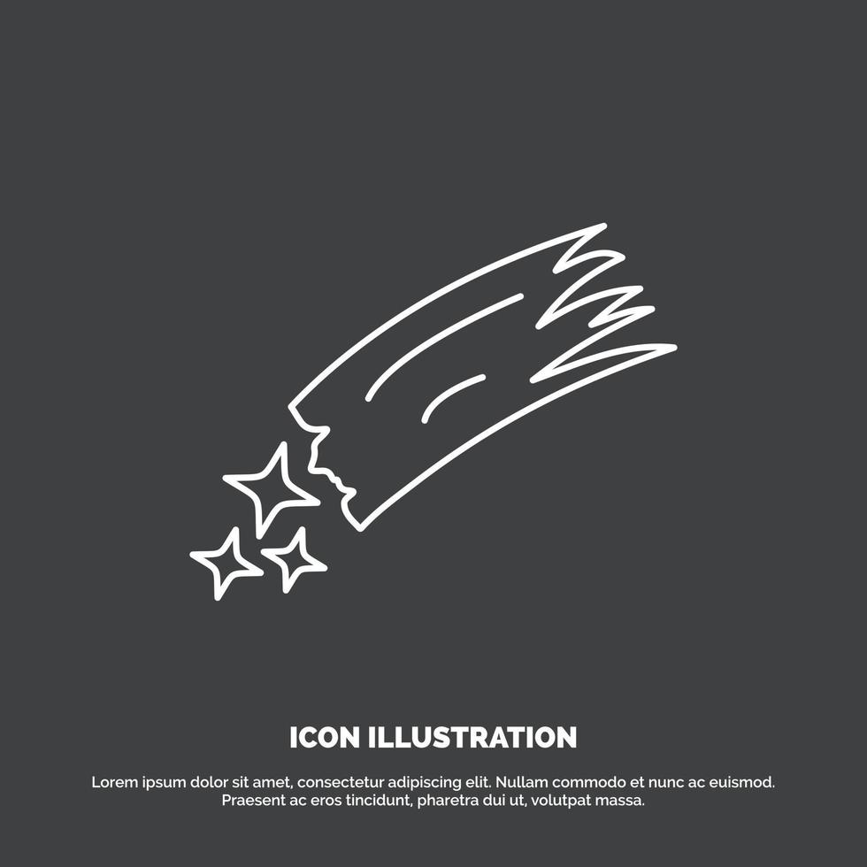 Asteroid. astronomy. meteor. space. comet Icon. Line vector symbol for UI and UX. website or mobile application
