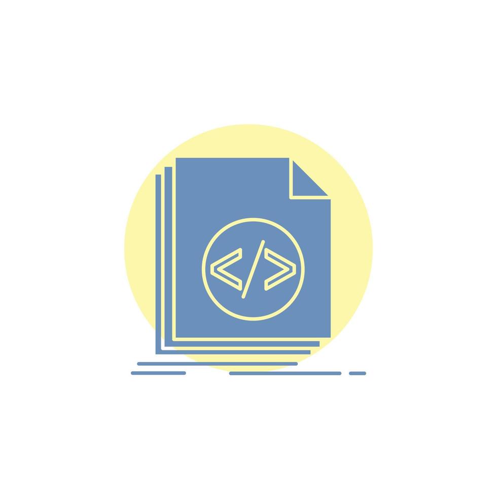 Code. coding. file. programming. script Glyph Icon. vector