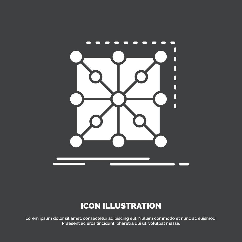 datos. estructura. aplicación grupo. icono complejo. símbolo de vector de glifo para ui y ux. sitio web o aplicación móvil