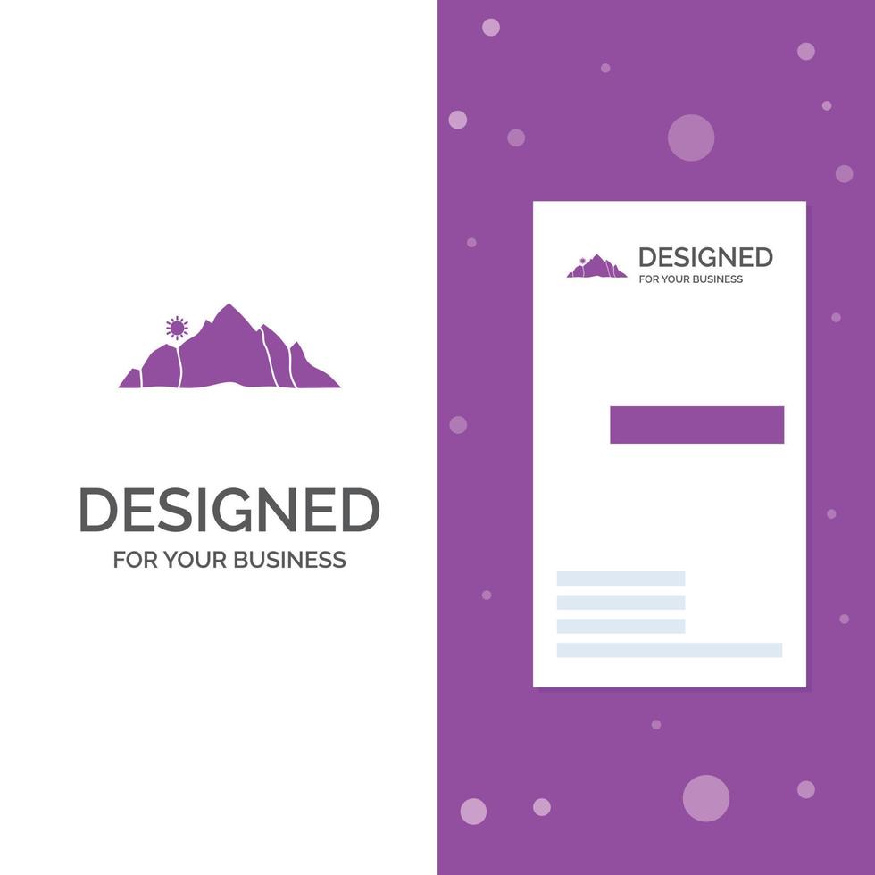 Business Logo for hill. landscape. nature. mountain. scene. Vertical Purple Business .Visiting Card template. Creative background vector illustration