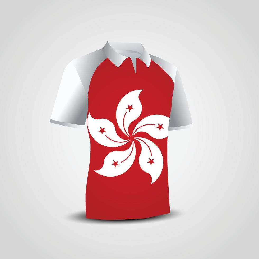 bandera de hong kong en camiseta vector