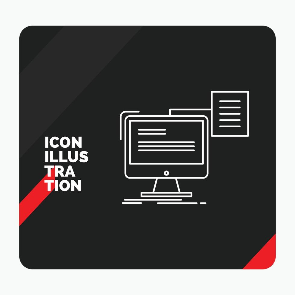 Red and Black Creative presentation Background for resume, storage, print, cv, document Line Icon vector
