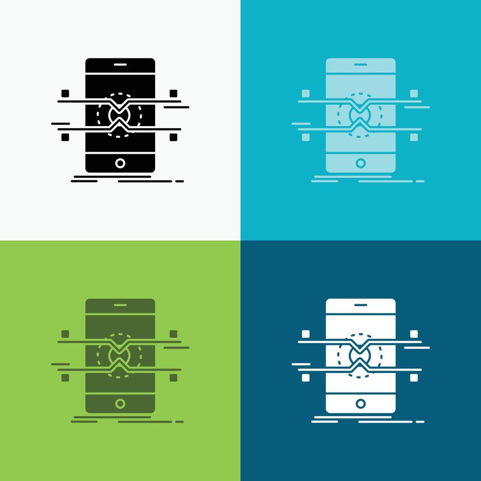 Api. interface. mobile. phone. smartphone Icon Over Various Background. glyph style design. designed for web and app. Eps 10 vector illustration