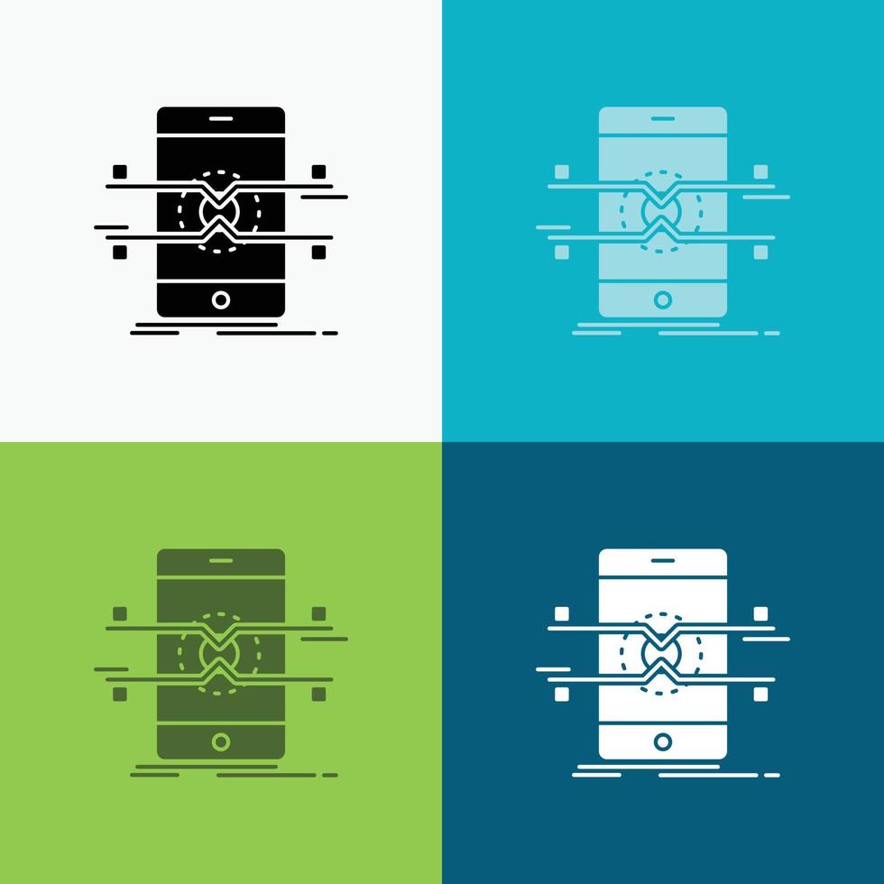 Api. interface. mobile. phone. smartphone Icon Over Various Background. glyph style design. designed for web and app. Eps 10 vector illustration