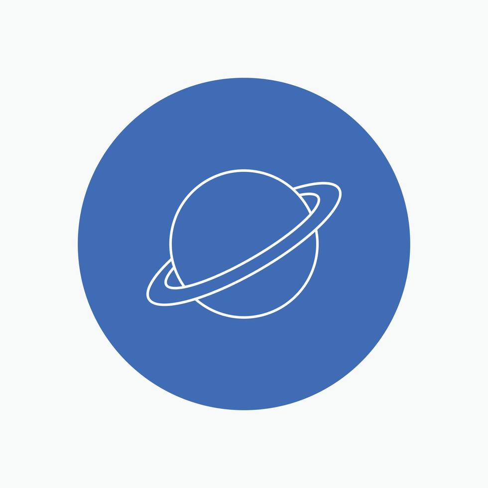 planeta. espacio. luna. bandera. Marte icono de línea blanca en el fondo del círculo. ilustración de icono de vector