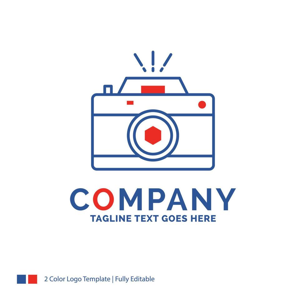Company Name Logo Design For Camera. photography. capture. photo. aperture. Blue and red Brand Name Design with place for Tagline. Abstract Creative Logo template for Small and Large Business. vector
