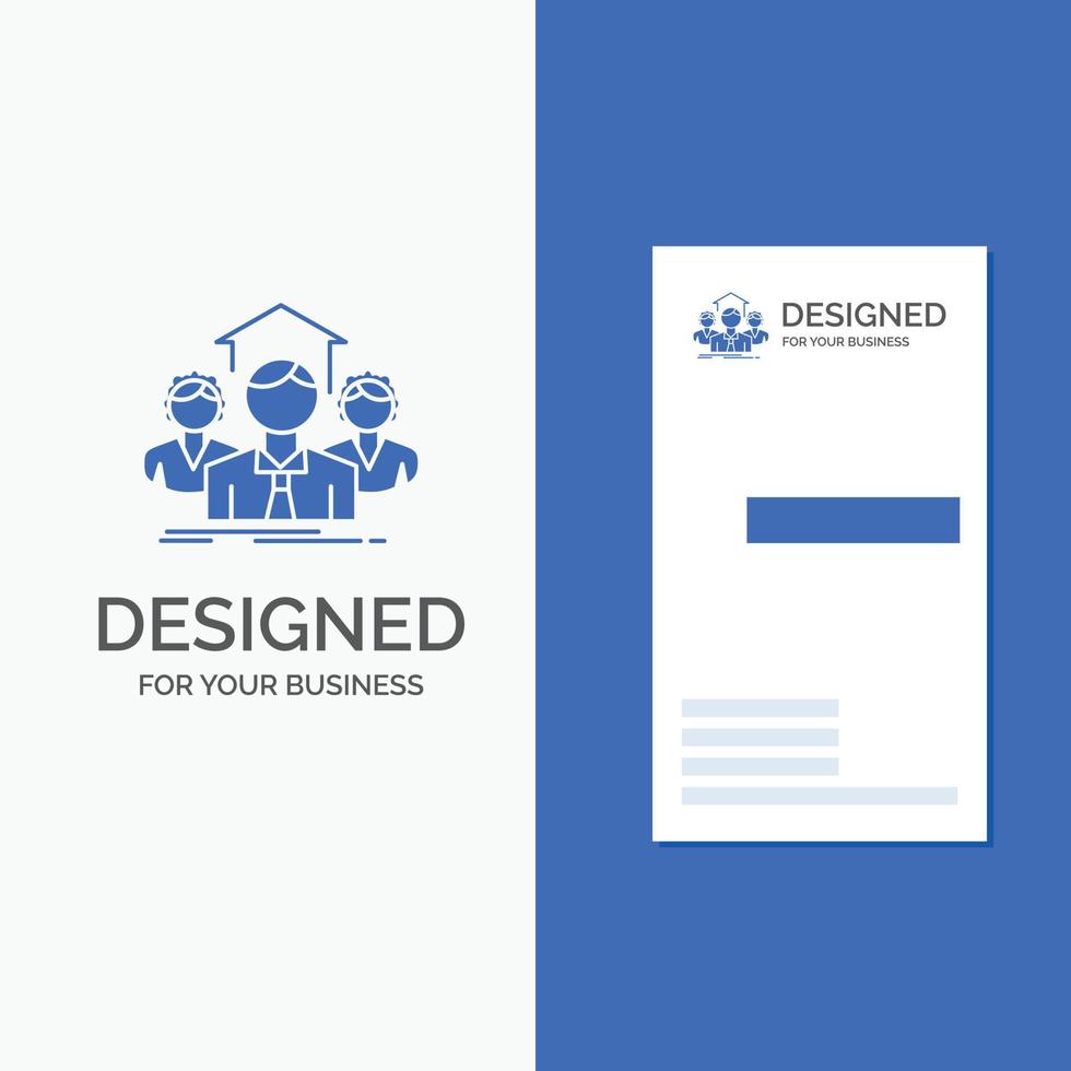 Business Logo for Team. Business. teamwork. group. meeting. Vertical Blue Business .Visiting Card template. vector