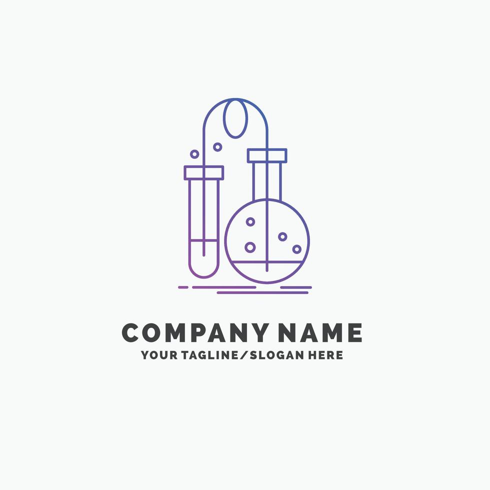 Testing. Chemistry. flask. lab. science Purple Business Logo Template. Place for Tagline vector