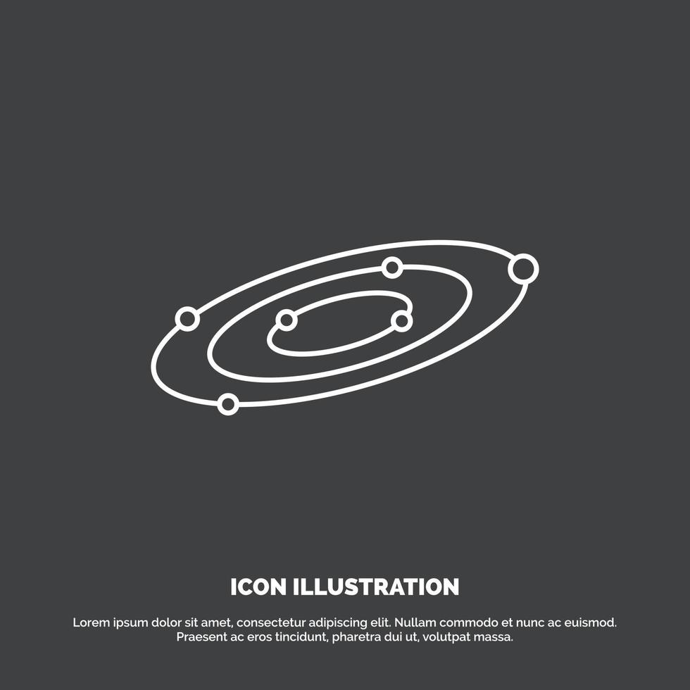 Galaxy. astronomy. planets. system. universe Icon. Line vector symbol for UI and UX. website or mobile application