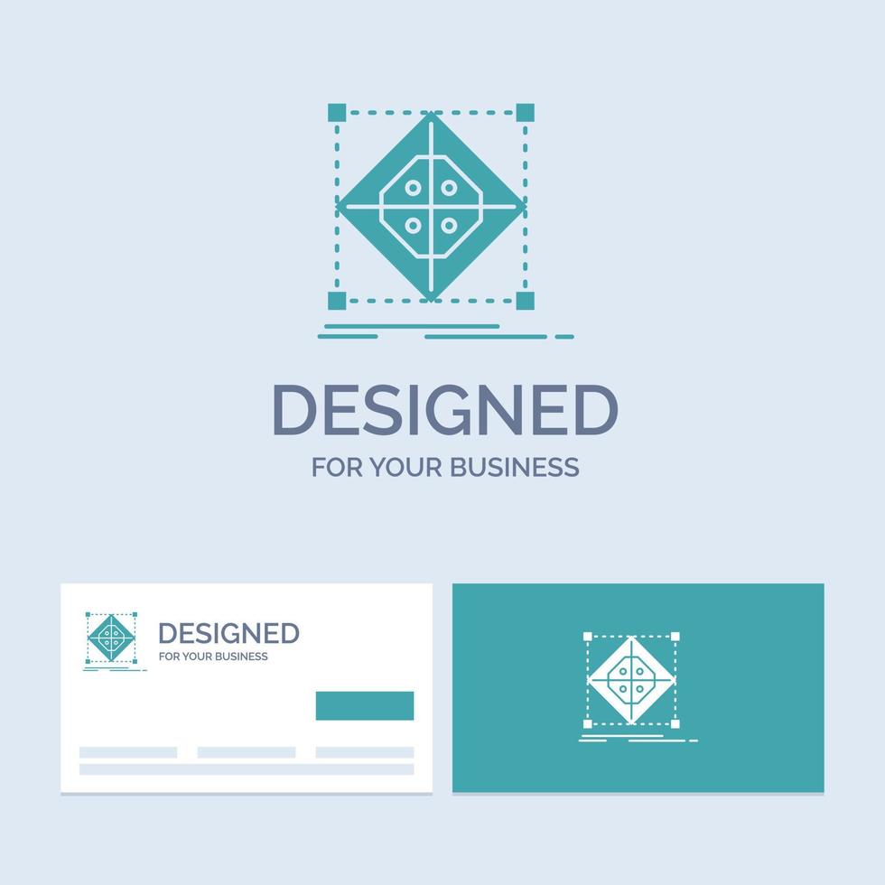 arquitectura. grupo. cuadrícula. modelo. símbolo de icono de glifo de logotipo de empresa de preparación para su negocio. tarjetas de visita turquesas con plantilla de logotipo de marca. vector