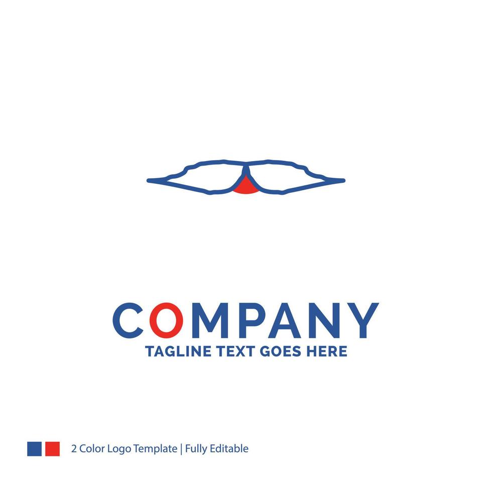 Company Name Logo Design For moustache. Hipster. movember. male. men. Blue and red Brand Name Design with place for Tagline. Abstract Creative Logo template for Small and Large Business. vector