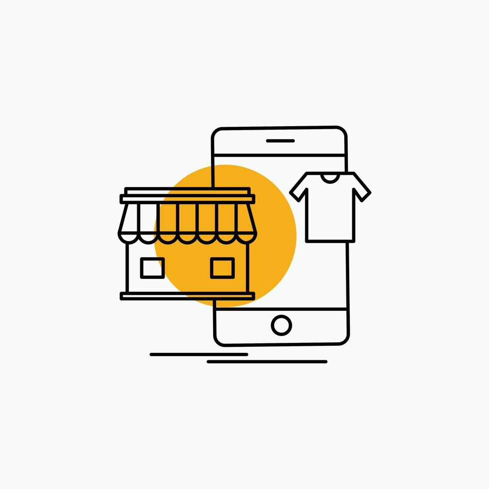 shopping. garments. buy. online. shop Line Icon vector