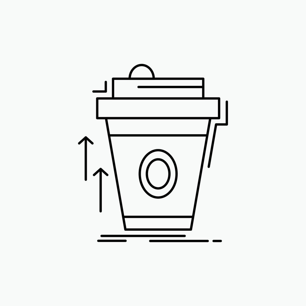 producto. promoción. café. taza. icono de línea de marketing de marca. ilustración vectorial aislada vector