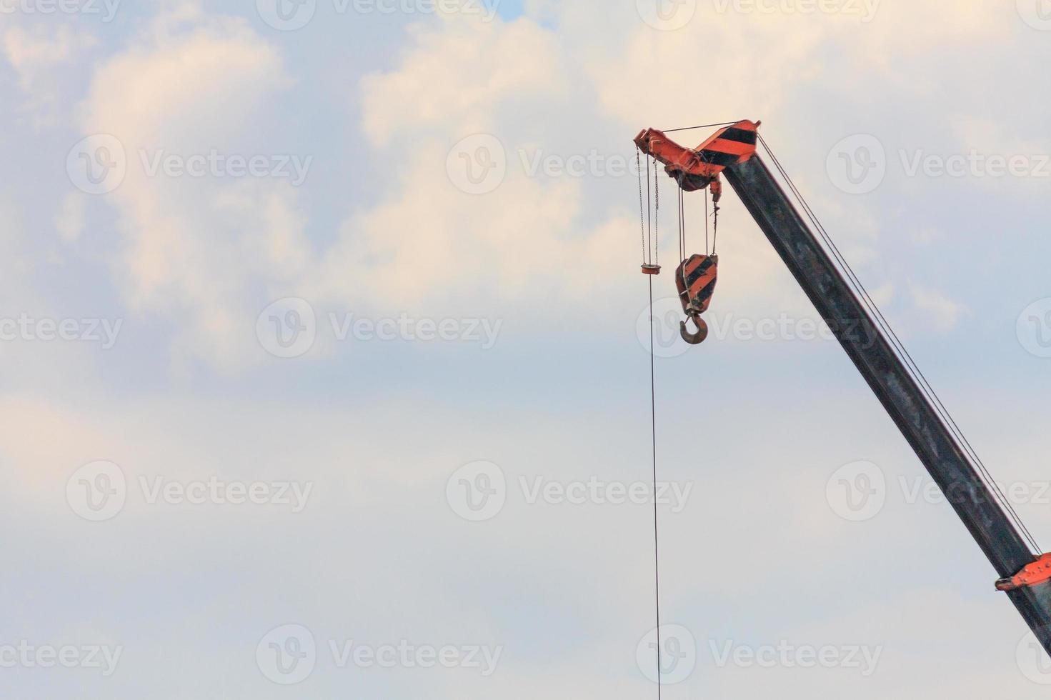 telescopic arms of mobile construction crane truck photo