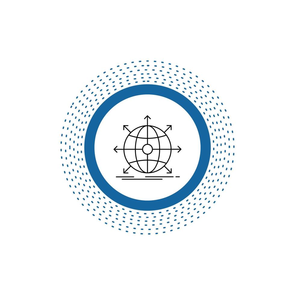 business. global. international. network. web Line Icon. Vector isolated illustration