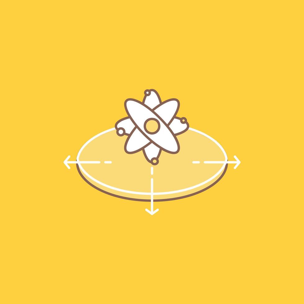 Business. concept. idea. innovation. light Flat Line Filled Icon. Beautiful Logo button over yellow background for UI and UX. website or mobile application vector