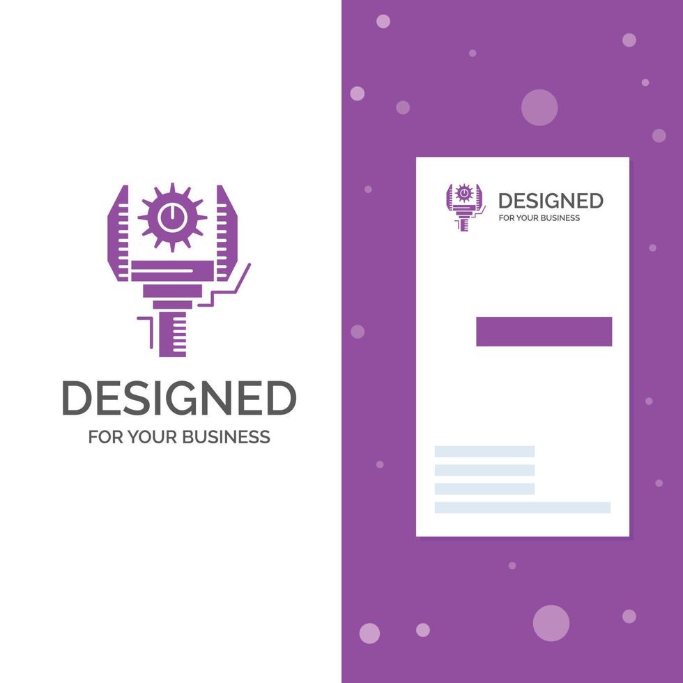 Business Logo for Automation. industry. machine. production. robotics. Vertical Purple Business .Visiting Card template. Creative background vector illustration