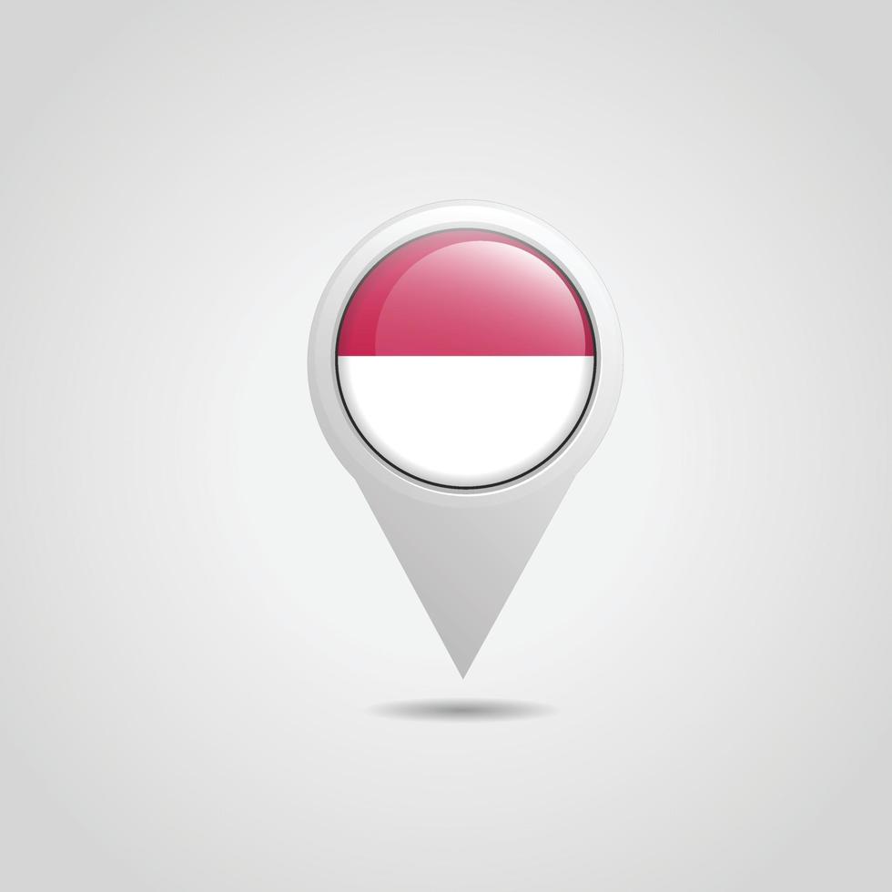 Indonesia Flag Map Pin vector