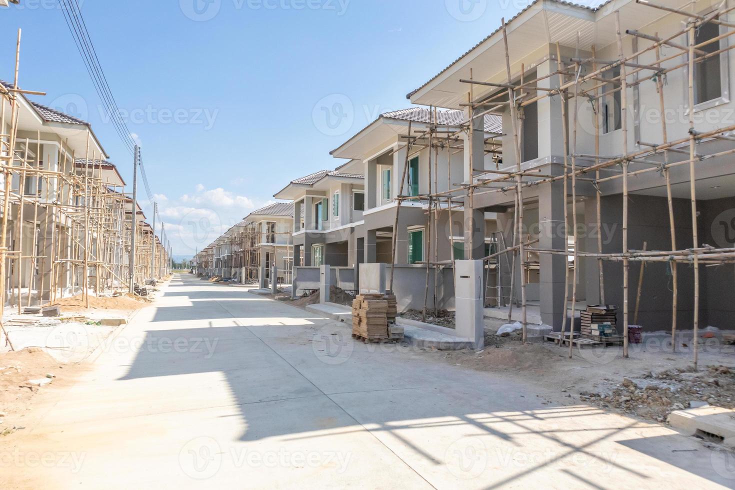 construction residential new house in progress at building site housing estate development photo