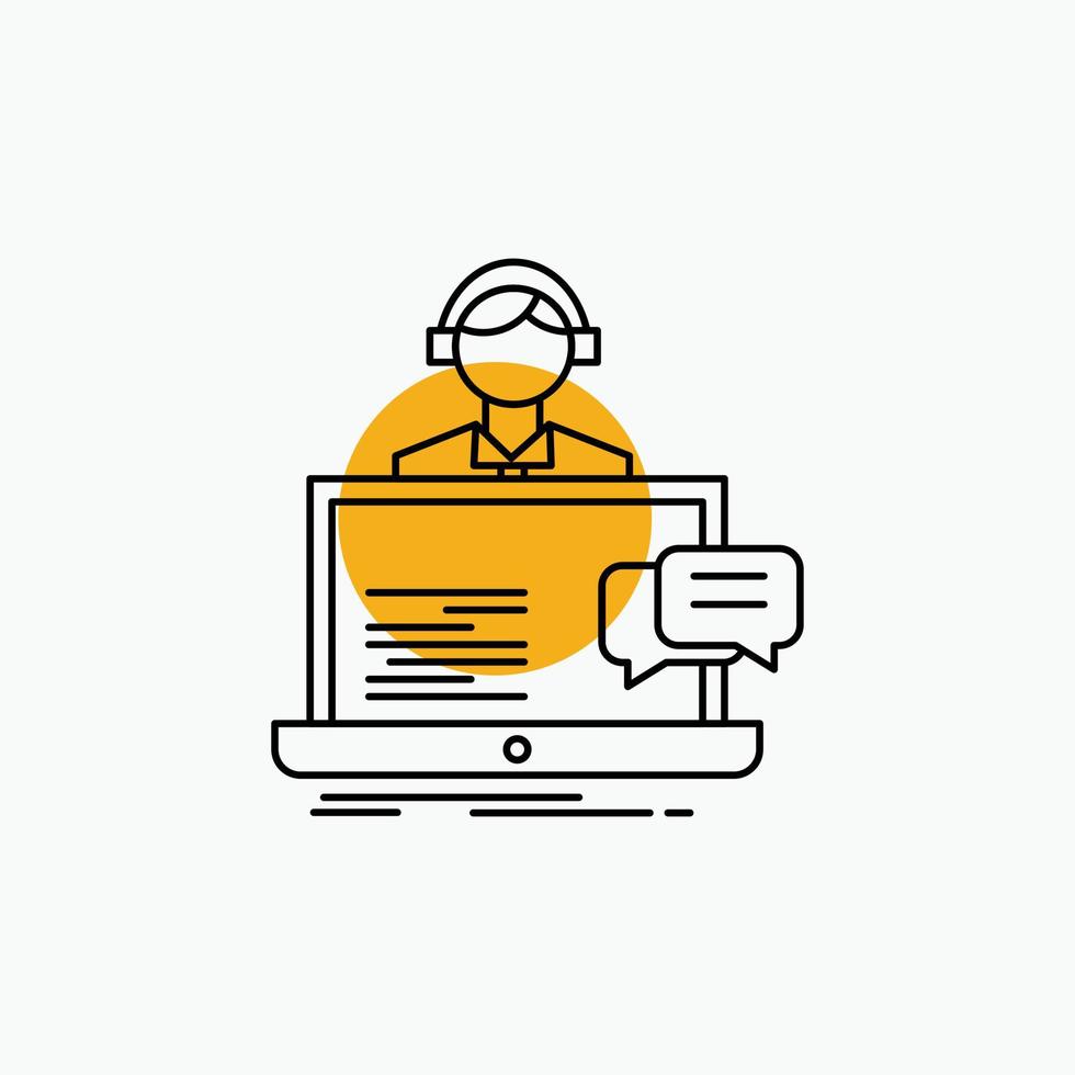 support. chat. customer. service. help Line Icon vector