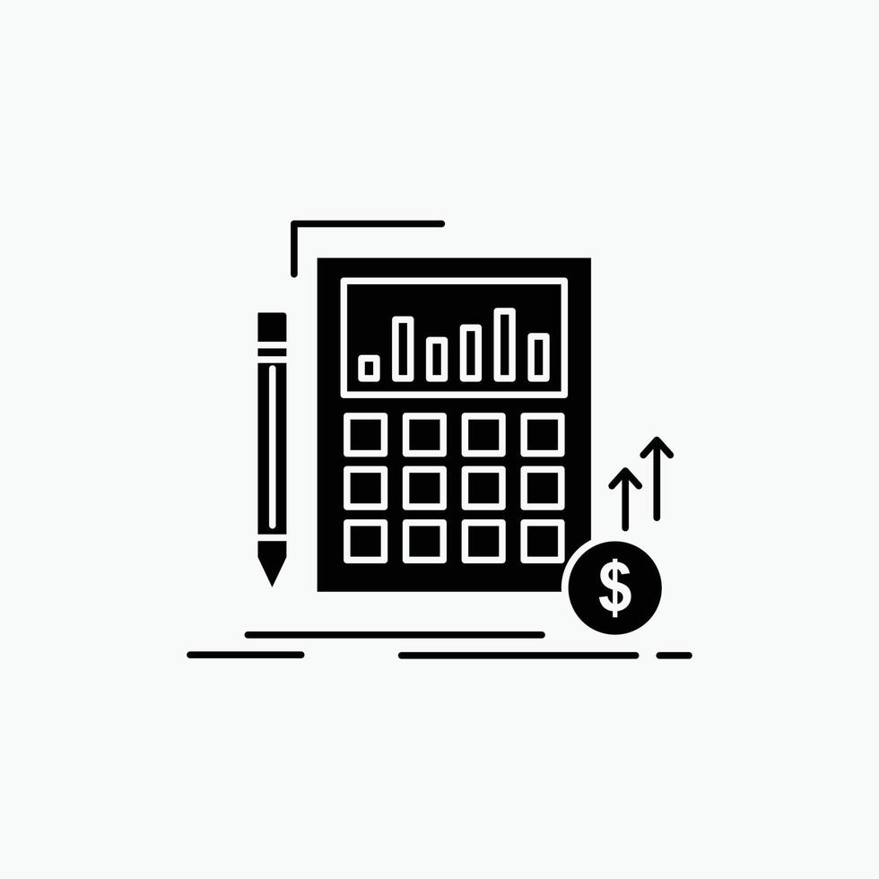 Calculation. data. financial. investment. market Glyph Icon. Vector isolated illustration