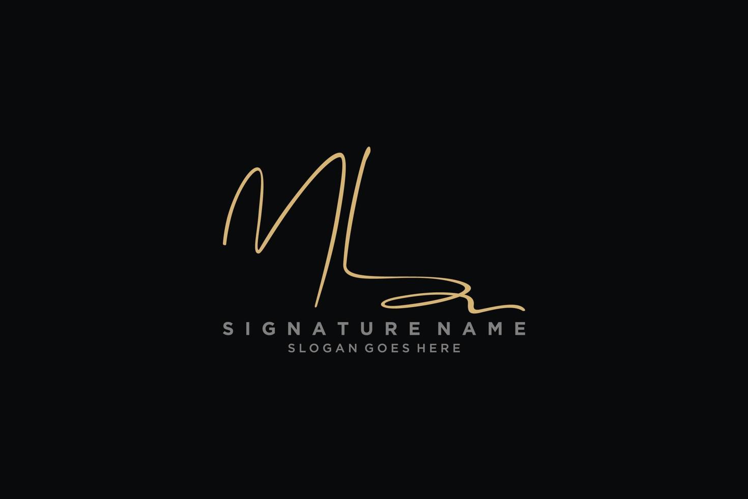 Initial ML Letter Signature Logo Template elegant design logo Sign Symbol template vector icon