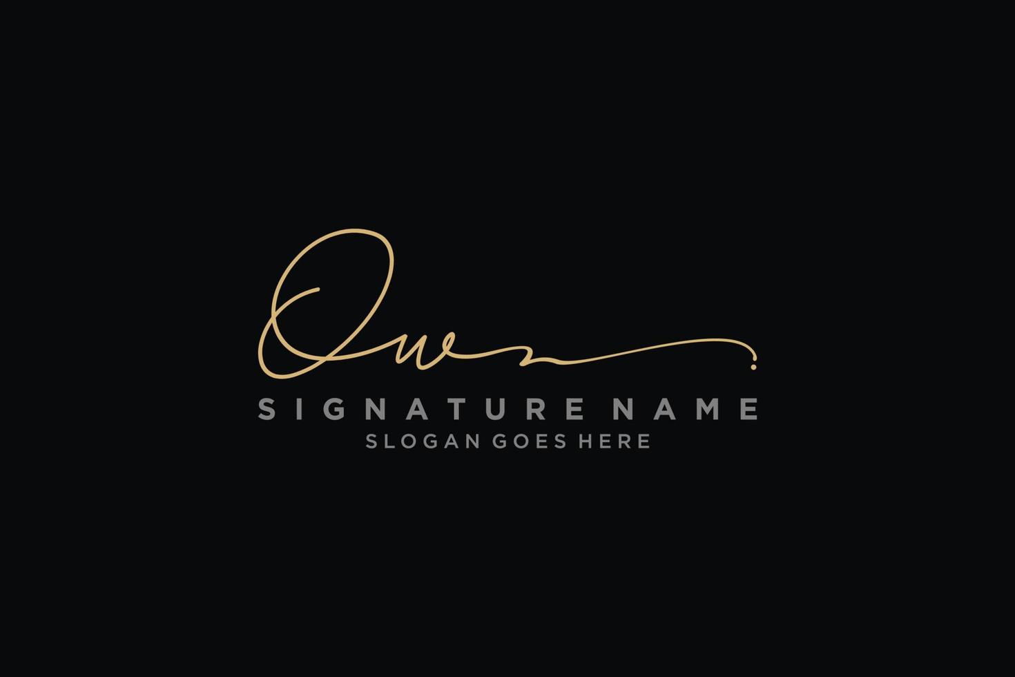 Initial OW Letter Signature Logo Template elegant design logo Sign Symbol template vector icon