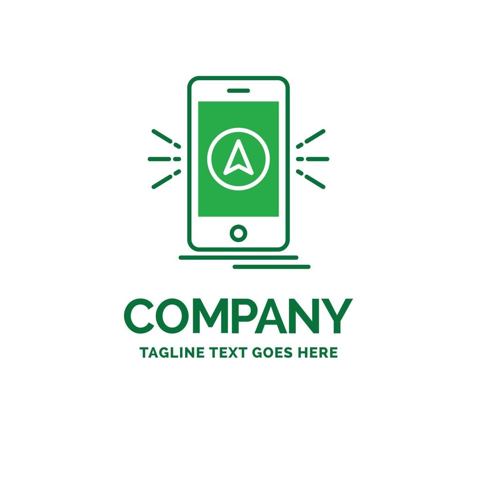 navigation. app. camping. gps. location Flat Business Logo template. Creative Green Brand Name Design. vector