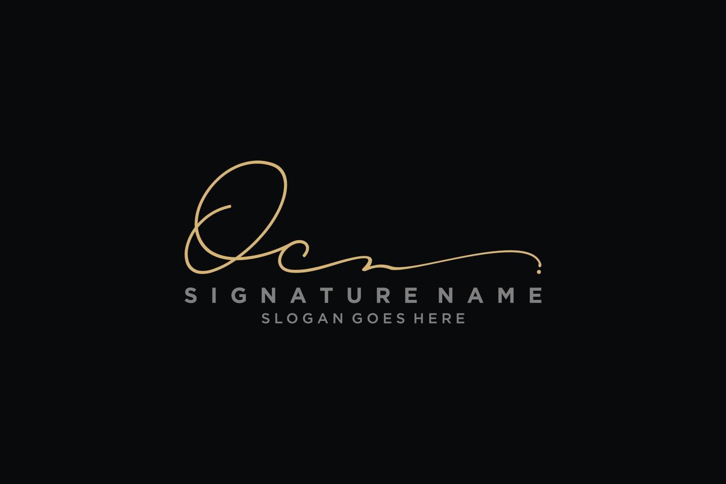 plantilla de logotipo de firma de carta inicial oc diseño elegante logotipo signo símbolo plantilla vector icono