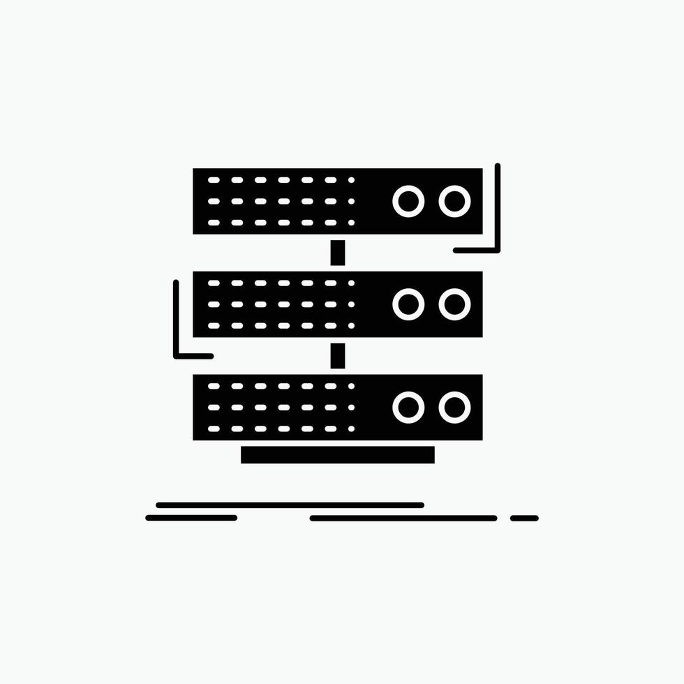 server. storage. rack. database. data Glyph Icon. Vector isolated illustration