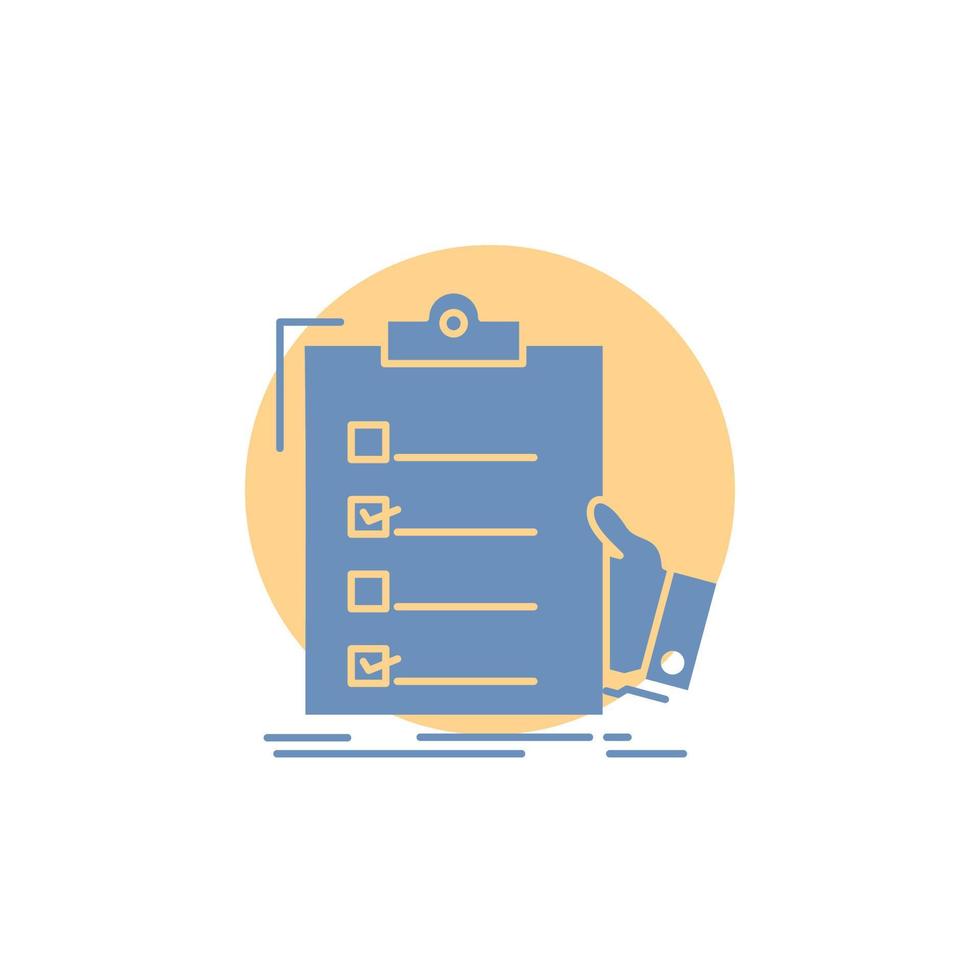 checklist. check. expertise. list. clipboard Glyph Icon. vector