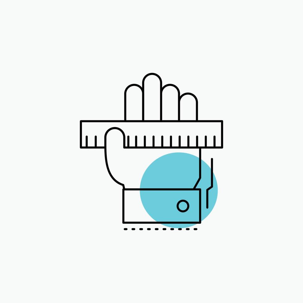 Education. hand. learn. learning. ruler Line Icon vector