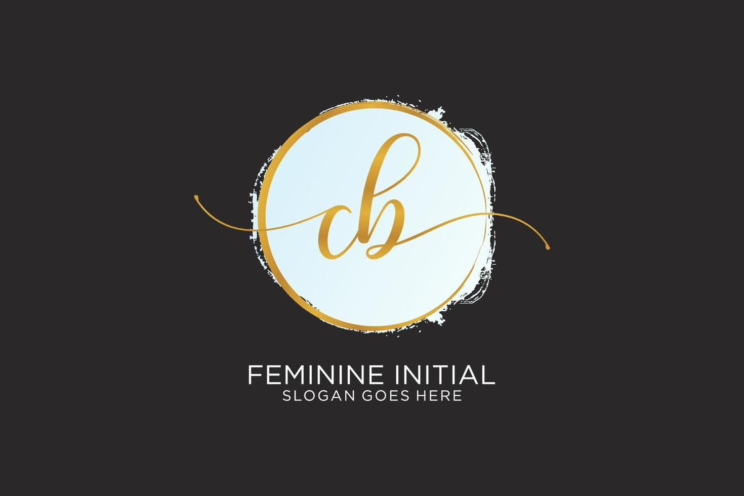 Initial CB handwriting logo with circle template vector signature, wedding, fashion, floral and botanical with creative template.