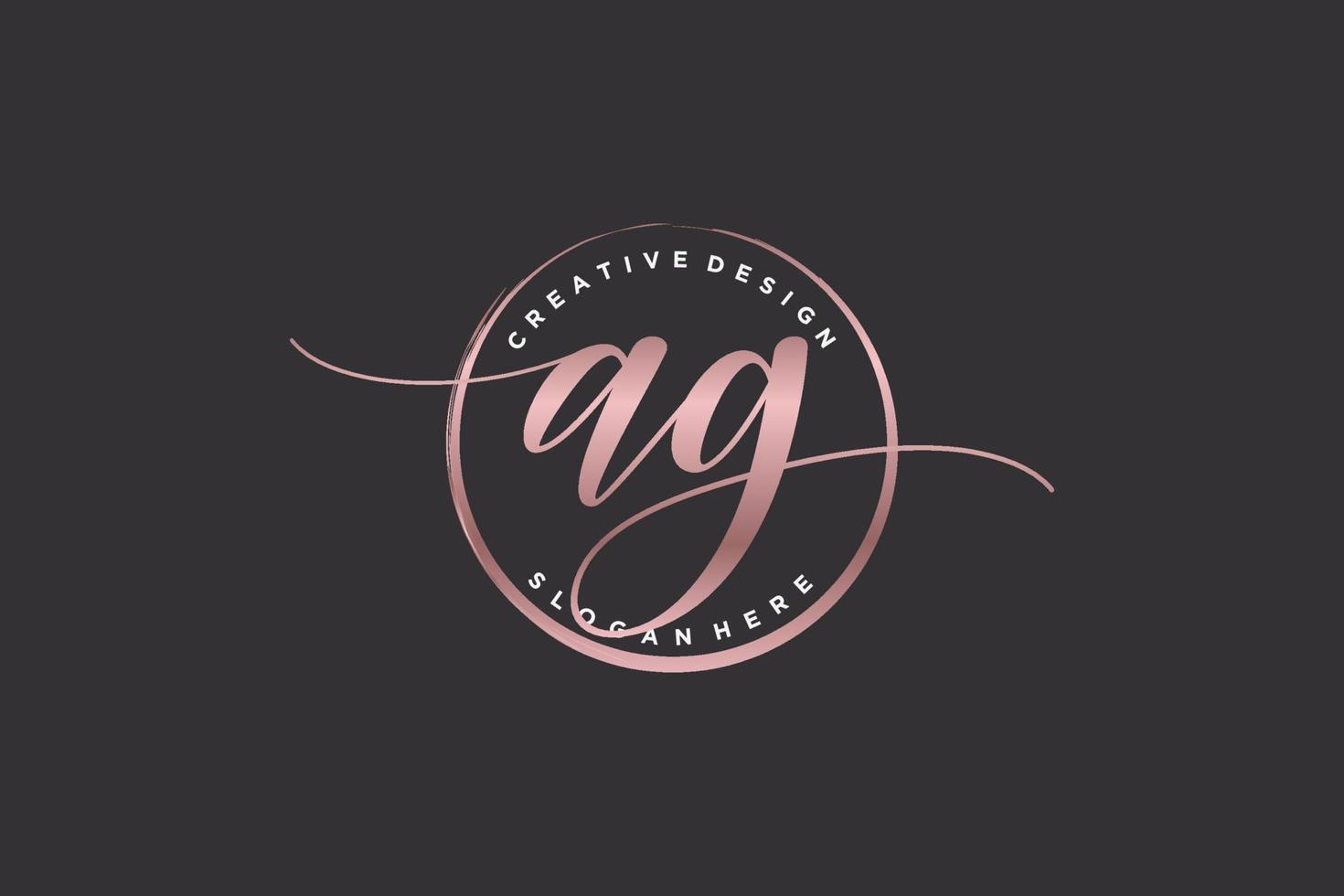 Initial AG handwriting logo with circle template vector signature, wedding, fashion, floral and botanical with creative template.