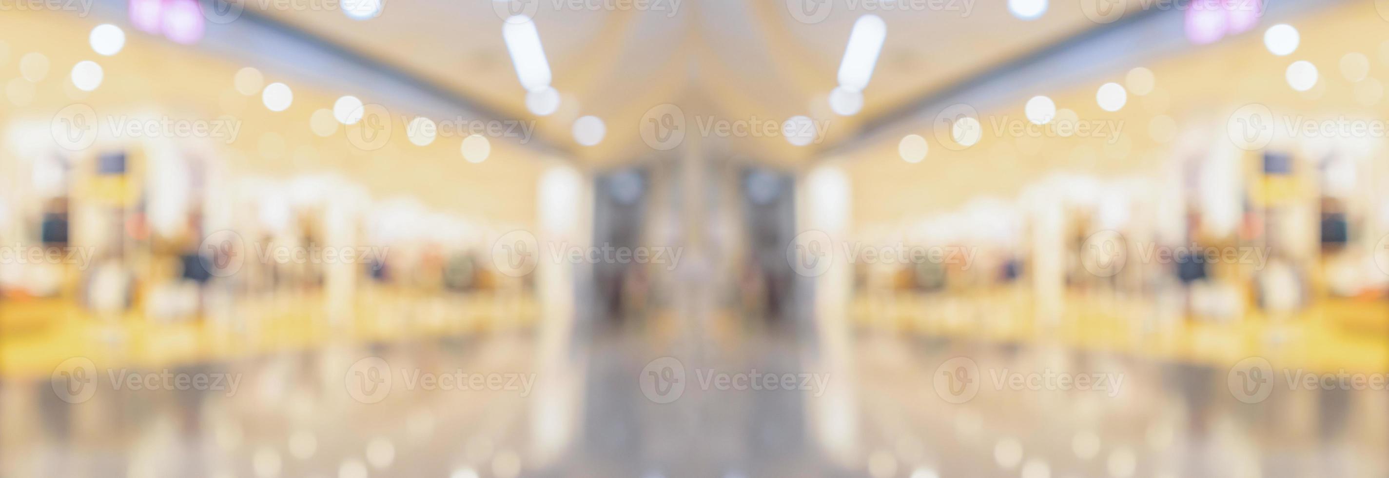 Abstract blur modern shopping mall interior background photo