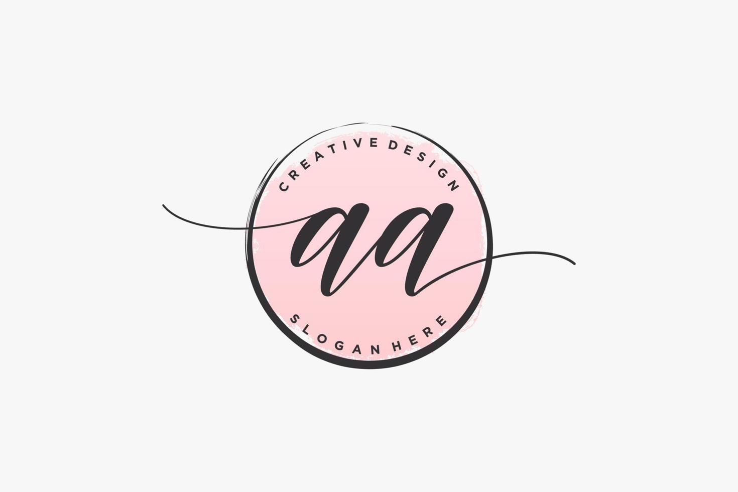 Initial AA handwriting logo with circle template vector signature, wedding, fashion, floral and botanical with creative template.